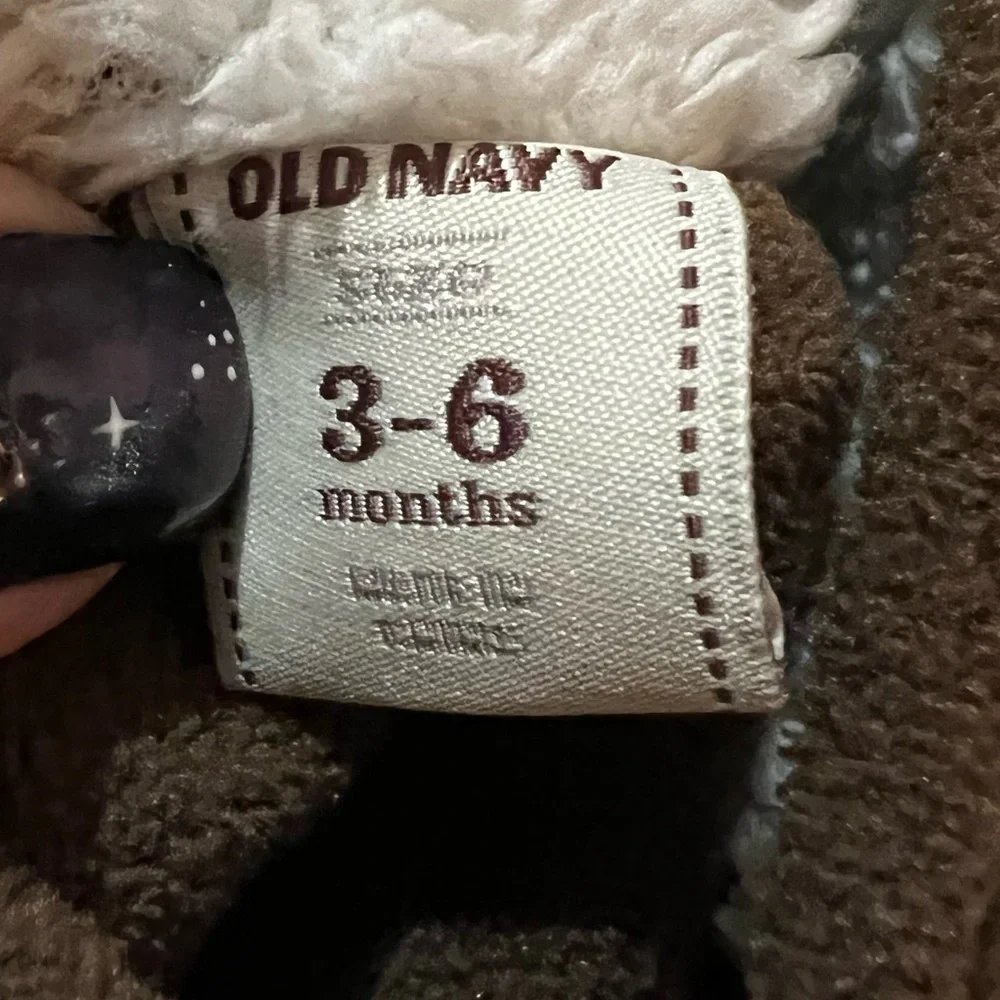 Old Navy Baby Boy Snowsuit Warm Suit Winter Outfit Brown Teddy Bear 3-6 months
